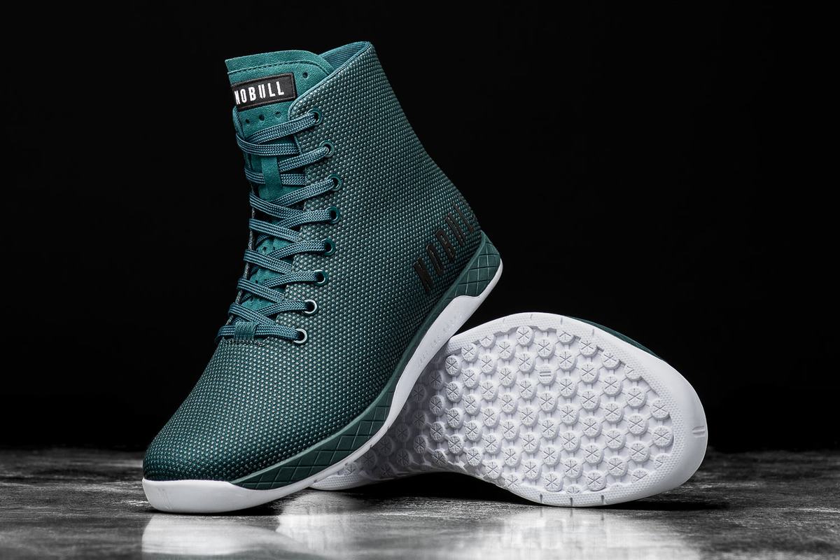 Nobull Superfabric High-Top Men's Trainers Deep Turquoise | Australia (IE9814)